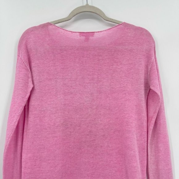 Lilly Pulitzer Alana Long Sleeve Linen Top Pink XS - Picture 7 of 10